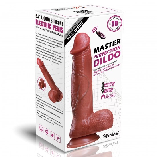 Master Perfection Dildo Micheal - Isıtmalı İleri Geri Hareketli ve Rotasyonlu Gerçekçi Damarlı Yapay Penis Vibrator