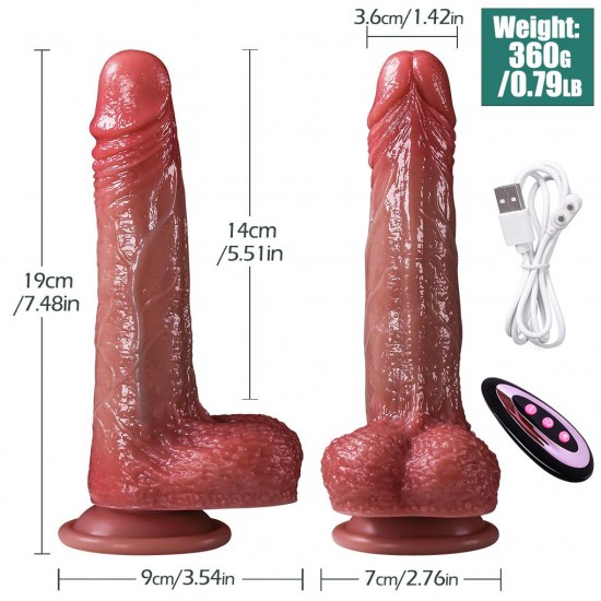 Master Perfection Dildo Louis - Isıtmalı İleri Geri Hareketli ve Rotasyonlu Gerçekçi Damarlı Yapay Penis Vibrator