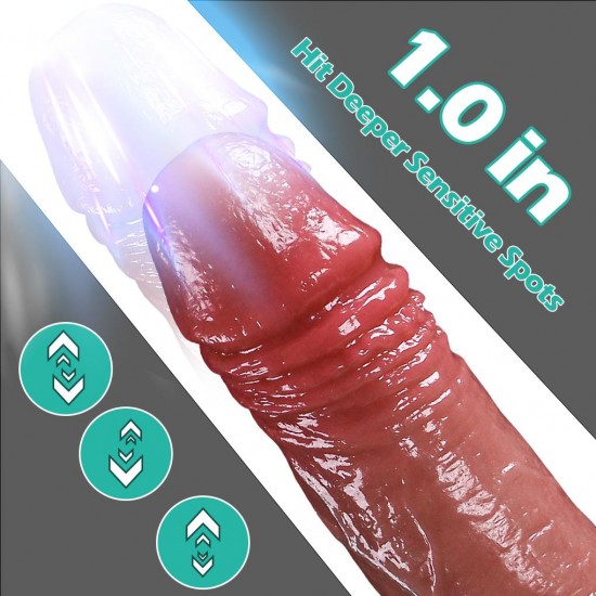 Master Perfection Dildo Louis - Isıtmalı İleri Geri Hareketli ve Rotasyonlu Gerçekçi Damarlı Yapay Penis Vibrator