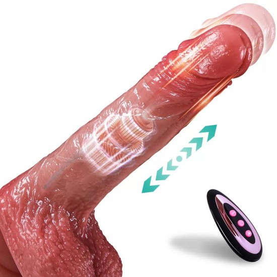 Master Perfection Dildo Louis - Isıtmalı İleri Geri Hareketli ve Rotasyonlu Gerçekçi Damarlı Yapay Penis Vibrator