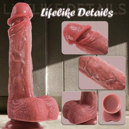 Master Perfection Dildo Jake - Ultra Yumuşak Çift Katmanlı Mavi Damarlı Realistik Yapay Penis