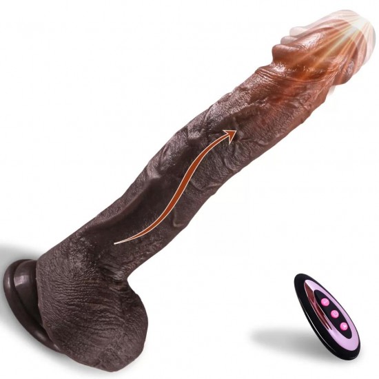 Master Perfection Dildo Derek - Isıtmalı İleri Geri Hareketli ve Rotasyonlu Gerçekçi Damarlı Zenci Yapay Penis Vibrator