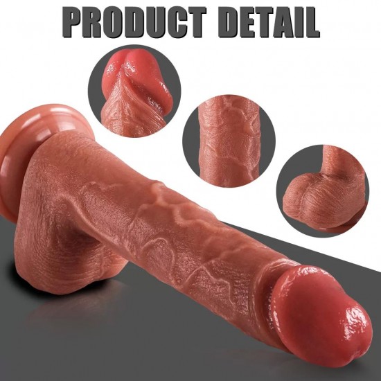 Master Perfection Dildo Derek - Isıtmalı İleri Geri Hareketli ve Rotasyonlu Gerçekçi Damarlı Yapay Penis Vibrator