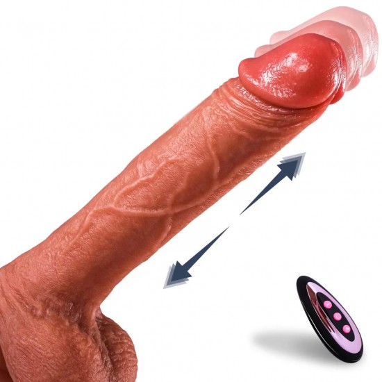 Master Perfection Dildo Frank - Isıtmalı İleri Geri Hareketli ve Rotasyonlu Gerçekçi Damarlı Yapay Penis Vibrator