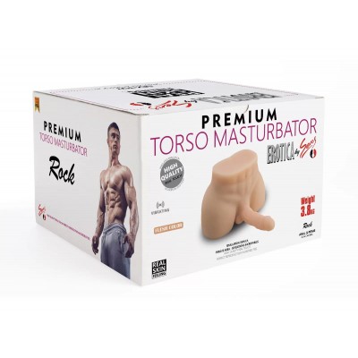                       Premium Torso Masturbator Rock - Anal Girişli 17 CM Yapay Penisli Erkek Realistik Yarım Vücut Manken