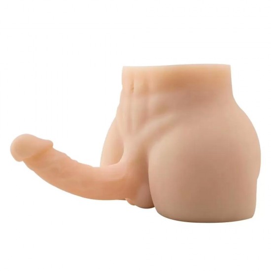 Premium Torso Masturbator Rock - Anal Girişli 17 CM Yapay Penisli Erkek Realistik Yarım Vücut Manken