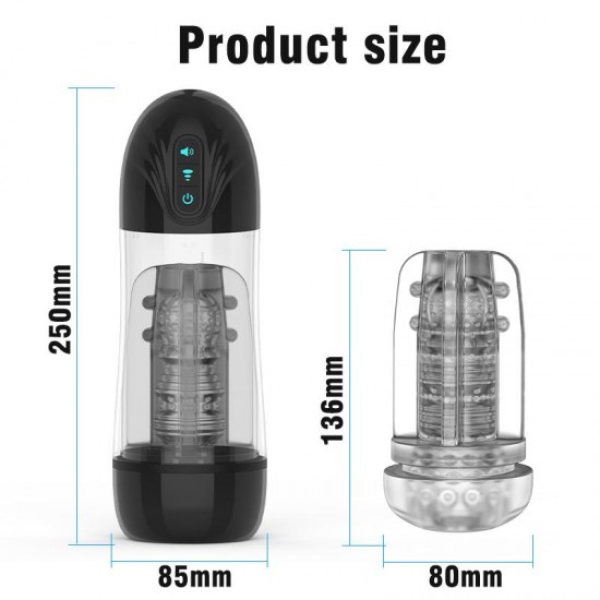 H919 Premium - İnleme Sesli Emiş Güçlü ve Titreşim Özellikli Suni Vajina Tam Otomatik Penis Pompası Mastürbatör