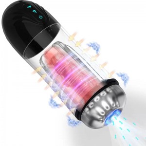                      H919 Premium - İnleme Sesli Emiş Güçlü ve Titreşim Özellikli Suni Vajina Tam Otomatik Penis Pompası Mastürbatör