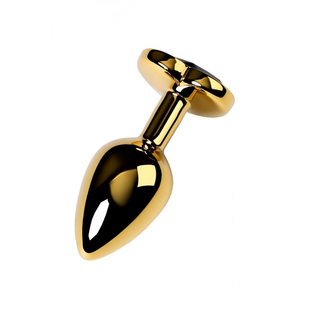 Metal by TOYFA Anal Plug, Metal, altın, siyah kristalli, 8 cm, Ø 3,4 cm, 85 g