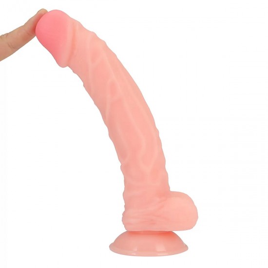 LIAM Dildo Gerçekçi Et Dokusunda Küçük Testisli Realistik Penis 25 CM