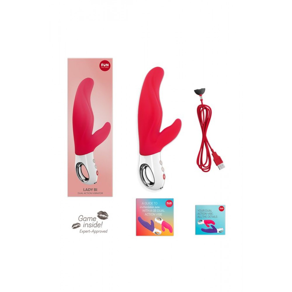 Fun Factory LADY Bİ Vibratör, silikon, kırmızı, 22 cm