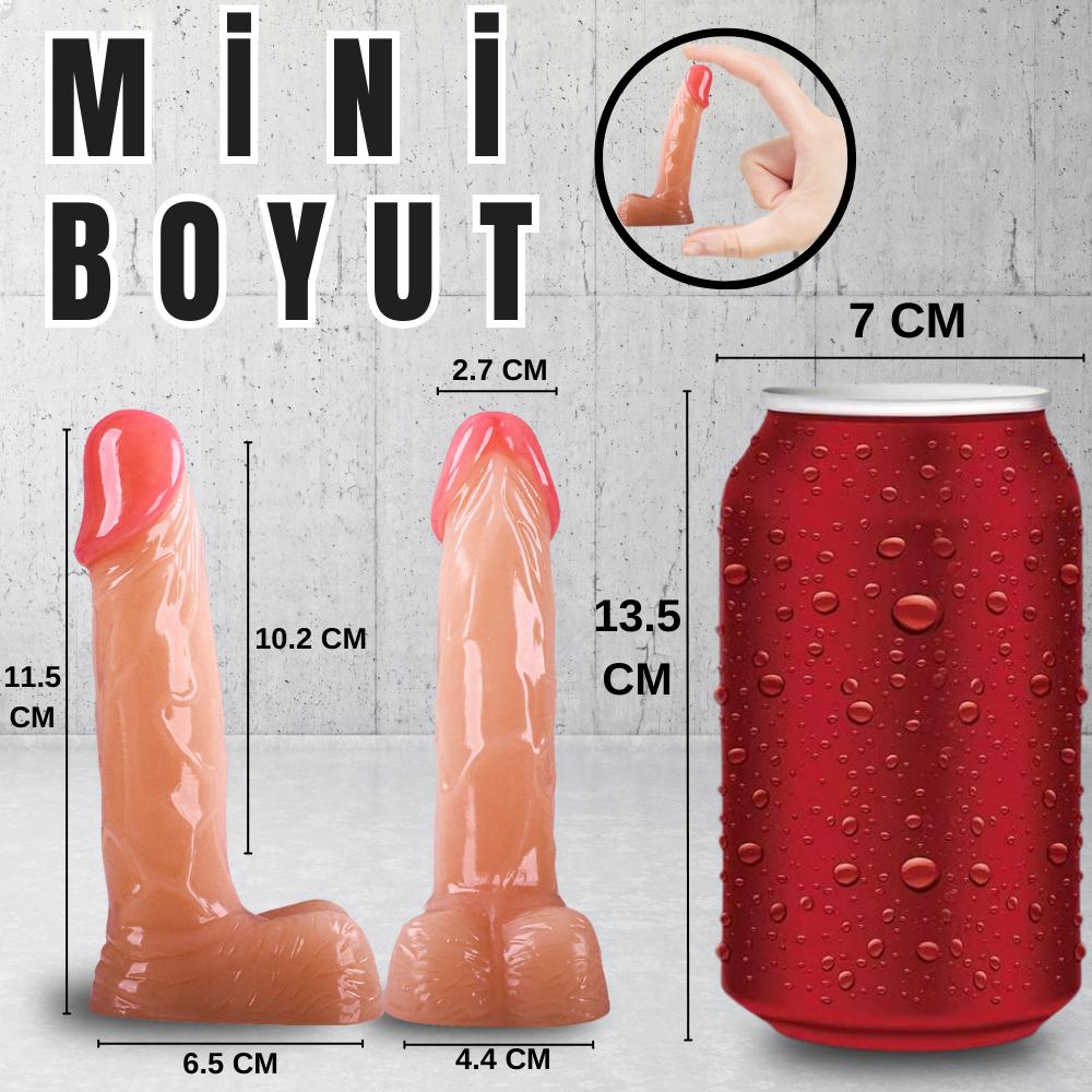 Realistik Dokuda Mini Dildo Gerçekçi Yapay Penis 12 CM