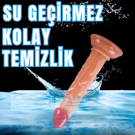 UNIQUE Realistik Dokuda Mini Dildo Vantuzlu Gerçekçi Yapay Penis 14 CM