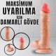 UNIQUE Realistik Dokuda Damarlı Kalın Dildo Vantuzlu Gerçekçi Yapay Penis 23 CM