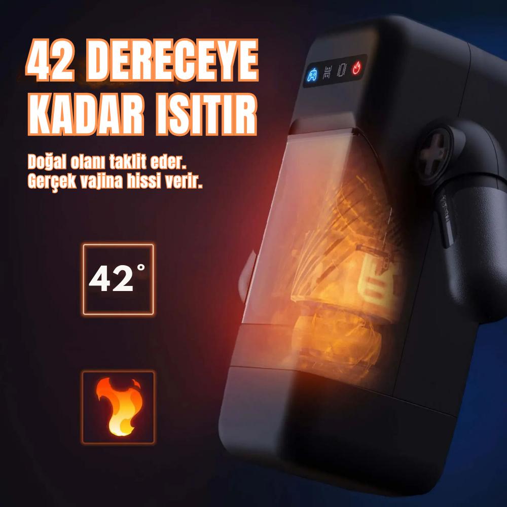 Amovibe Telefon Tutuculu Isıtmalı İleri Geri Hareketli ve Titreşimli Otomatik Suni Vajina Mastürbatör Amovibe Telefon Tutuculu Isıtmalı İleri Geri Hareketli ve Titreşimli Otomatik Suni Vajina Mastürbatör