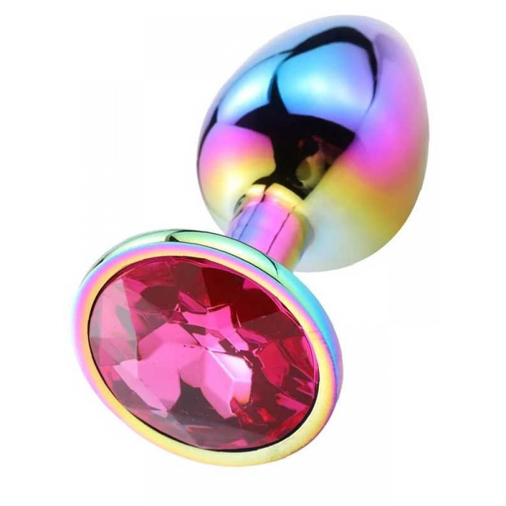 NOXXX Taşlı Çok Renkli Çelik Anal Plug - Küçük Boy NOXXX Taşlı Çok Renkli Çelik Anal Plug - Küçük Boy