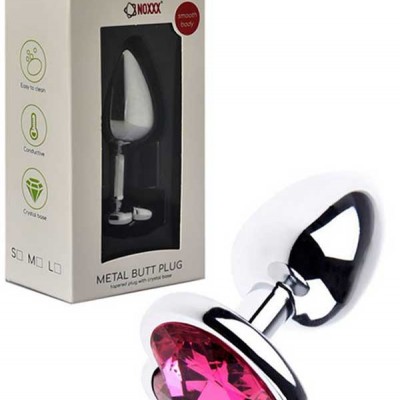 NOXXX Gümüş Renkli Kalpli Çelik Anal Plug - Orta Boy