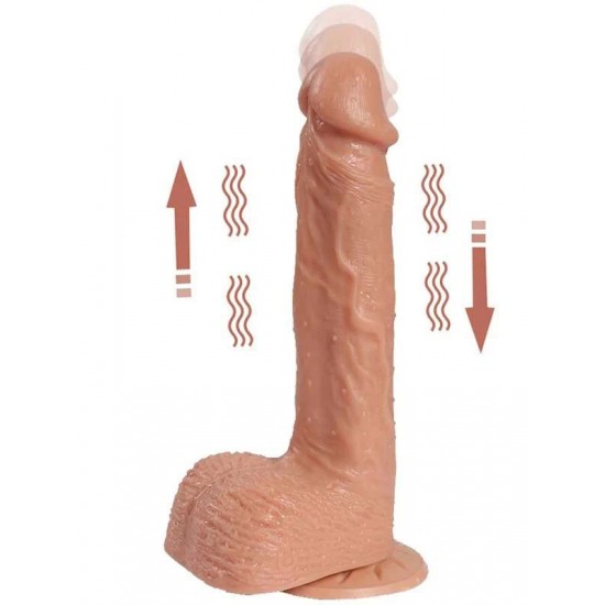 Hill İleri Geri Hareketli Şarjlı Titreşimli Gerçekçi Dildo 21 cm