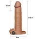 LOVETOY 7.5 CM Dolgulu Gerçekçi Melez Doku Titreşimli Penis Kılıfı - Pleasure X-Tender