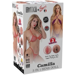   Camilla - Sesli ve Titreşimli El Ayak Göğüs Vajina Anüs Et Dokulu Sarışın Profesyonel Şişme Manken
