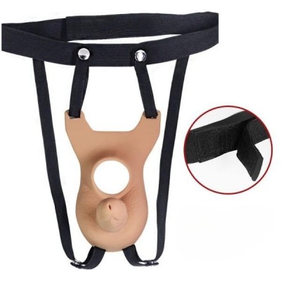 Hollow Strap-On Dildo(Kurşun Vibratör Uyumlu) – Ayarlanabilir Kemerli Giyilebilir Anal Dildo, 15 cm