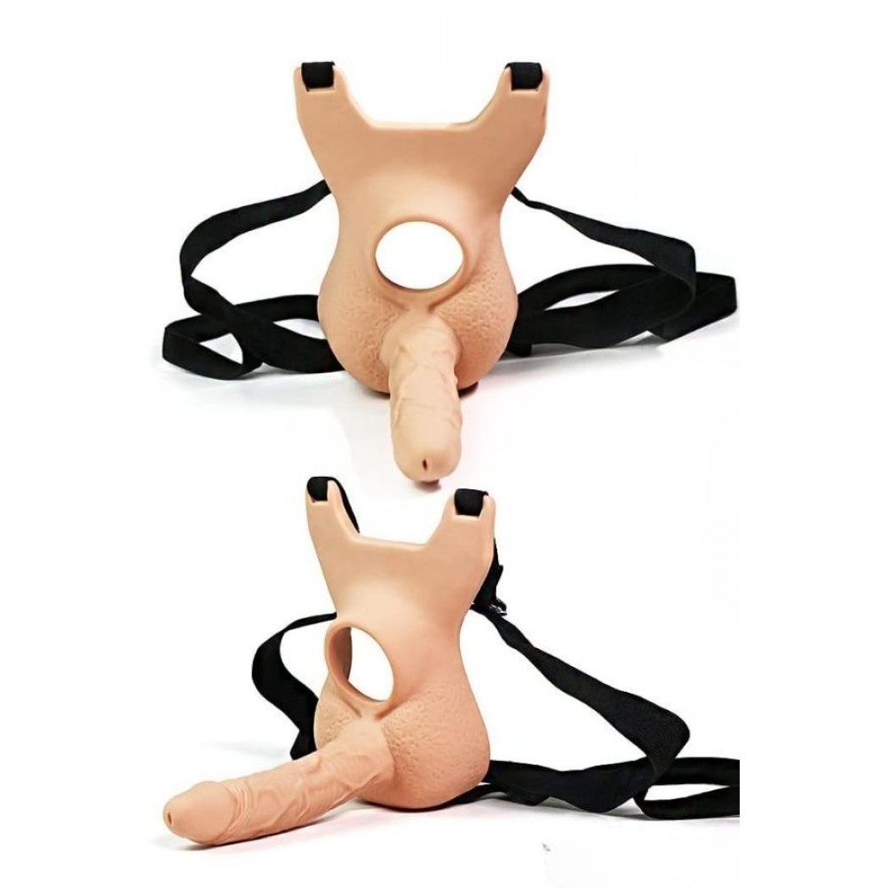 Hollow Strap-On Dildo(Kurşun Vibratör Uyumlu) – Ayarlanabilir Kemerli Giyilebilir Anal Dildo, 15 cm