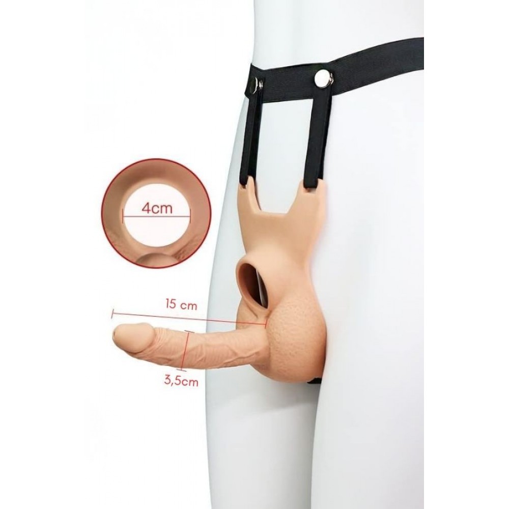 Hollow Strap-On Dildo(Kurşun Vibratör Uyumlu) – Ayarlanabilir Kemerli Giyilebilir Anal Dildo, 15 cm