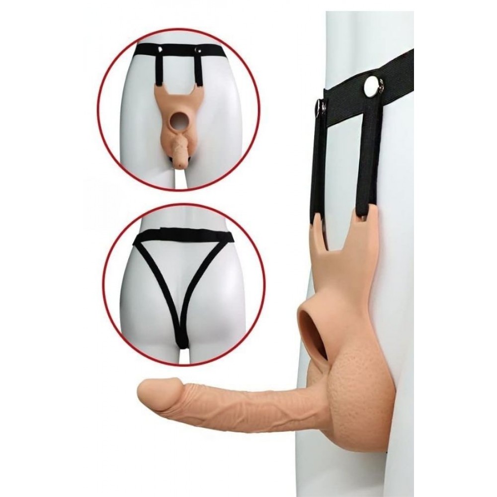 Hollow Strap-On Dildo(Kurşun Vibratör Uyumlu) – Ayarlanabilir Kemerli Giyilebilir Anal Dildo, 15 cm