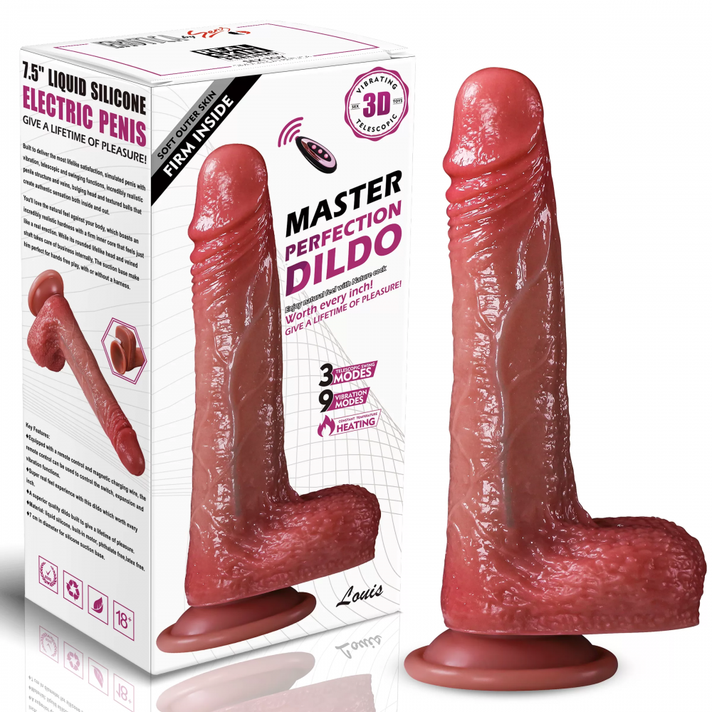 Şarjlı Kumandalı Isıtmalı İleri Geri Hareketli ve Rotasyonlu Gerçekçi Damarlı Yapay Penis Vibrator
