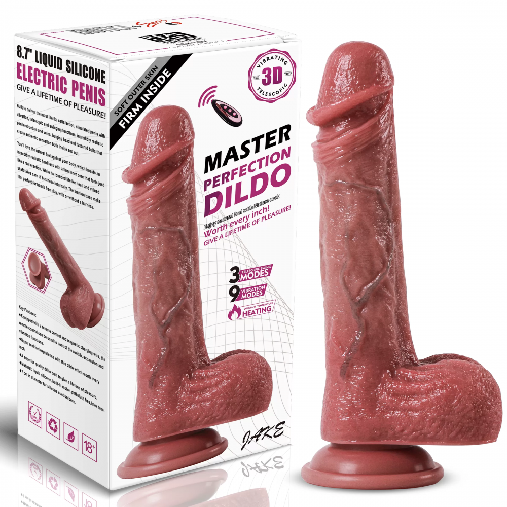 Şarjlı Kumandalı Isıtmalı İleri Geri Hareketli ve Rotasyonlu Gerçekçi Damarlı Yapay Penis Vibrator