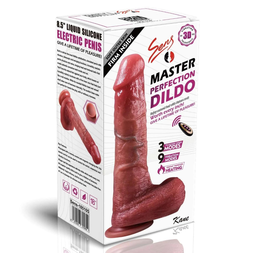 Şarjlı Kumandalı Isıtmalı İleri Geri Hareketli ve Rotasyonlu Gerçekçi Damarlı Yapay Penis Vibrator