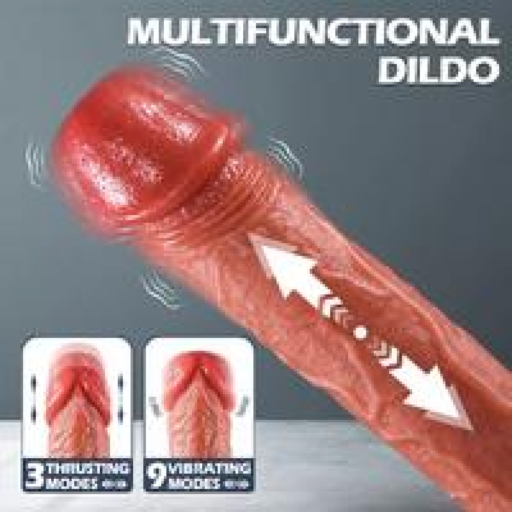 Şarjlı Kumandalı Isıtmalı İleri Geri Hareketli ve Rotasyonlu Gerçekçi Damarlı Yapay Penis Vibrator