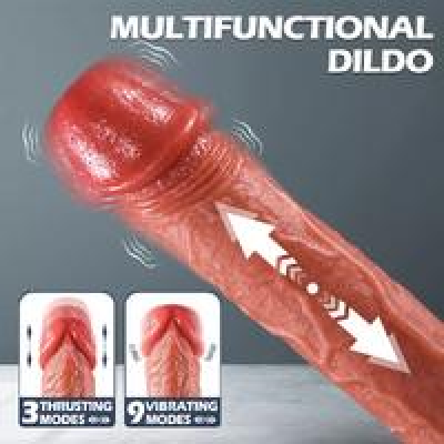 Şarjlı Kumandalı Isıtmalı İleri Geri Hareketli ve Rotasyonlu Gerçekçi Damarlı Yapay Penis Vibrator
