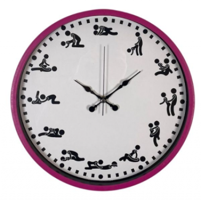 Kamasutra Temalı (Pozizyonlu) Duvar Saati Pembe