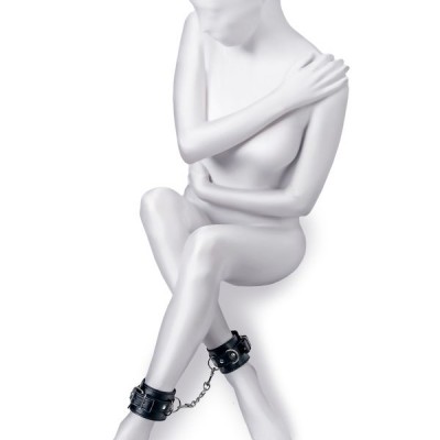 Anonymo BDSM Ayak Kelepçe #0153, PU deri, siyah, 26,5 cm