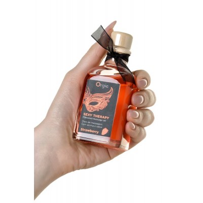 Orgie Sexy Therapy Strawberry – Çilek Aromalı Güçlendirici ve Uyarıcı Masaj Yağı 100 ml