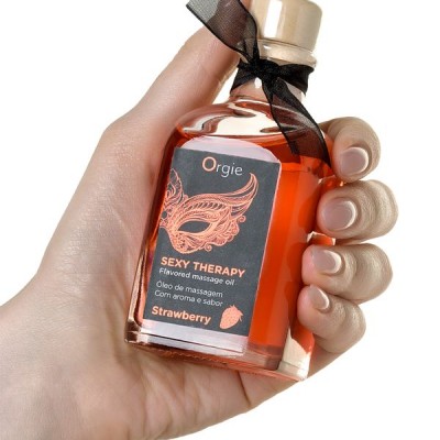 Orgie Sexy Therapy Strawberry – Çilek Aromalı Güçlendirici ve Uyarıcı Masaj Yağı 100 ml