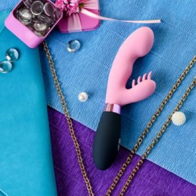 Eromantica Ornella'da 3'ü 1 arada masaj aleti, pembe, silikon, 21,5 cm