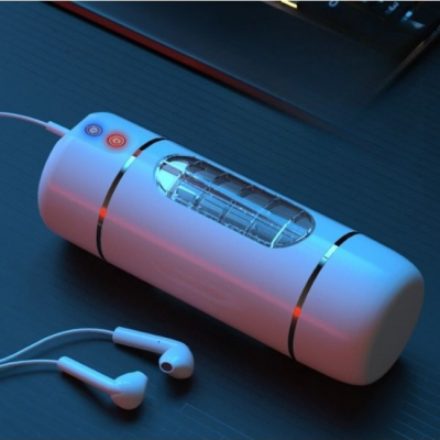 10 Mod Titreşimli Sesli Akıllı Mastürbatör Pilli Beyaz