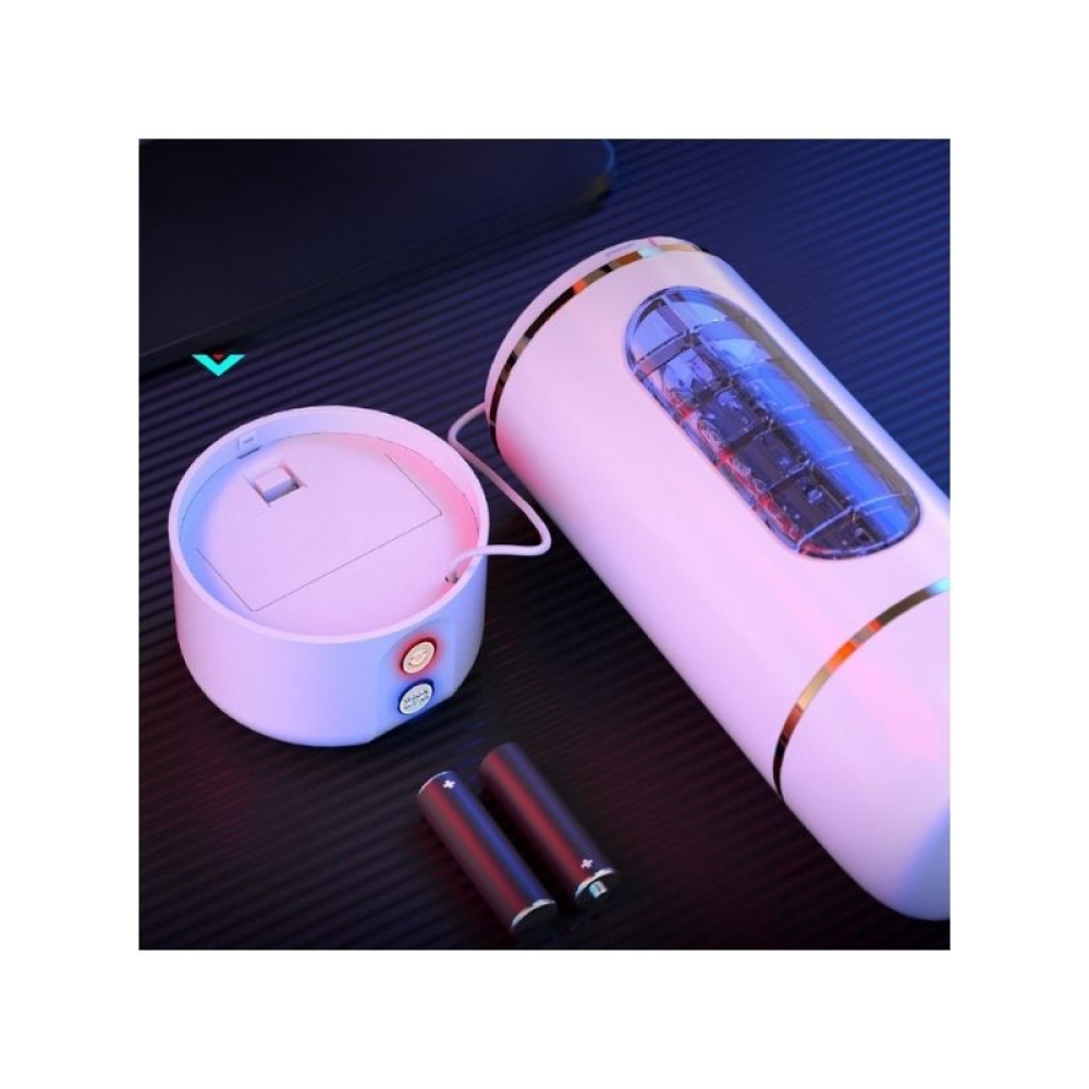 10 Mod Titreşimli Sesli Akıllı Mastürbatör Pilli Beyaz