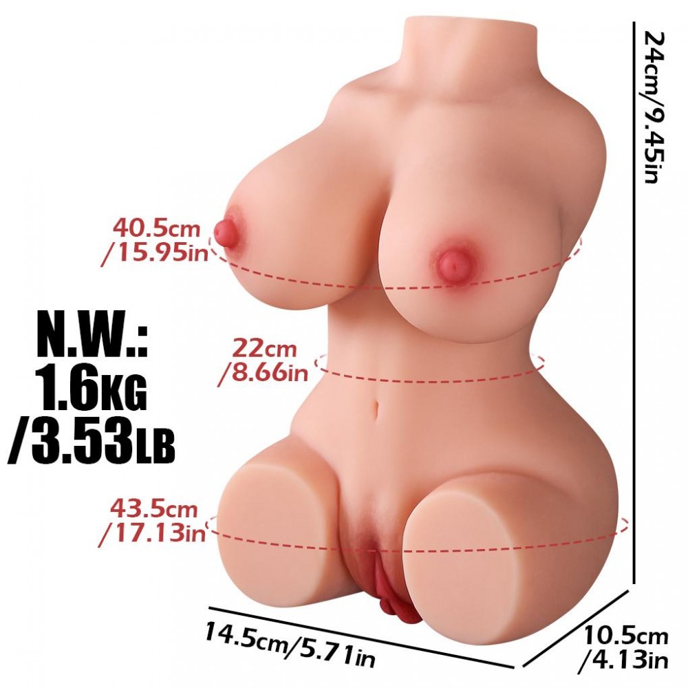 Diana - Realistik Manken Anal Vajinal 2 in 1 Titreşimli Isıtmalı Suni Vajina