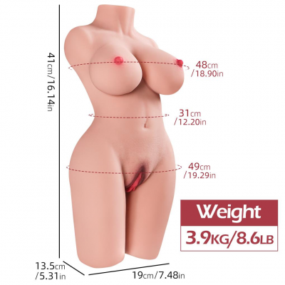 Büyük Boy Realistik Manken Anal Vajinal 2 in 1 Titreşimli Isıtmalı Suni Vajina
