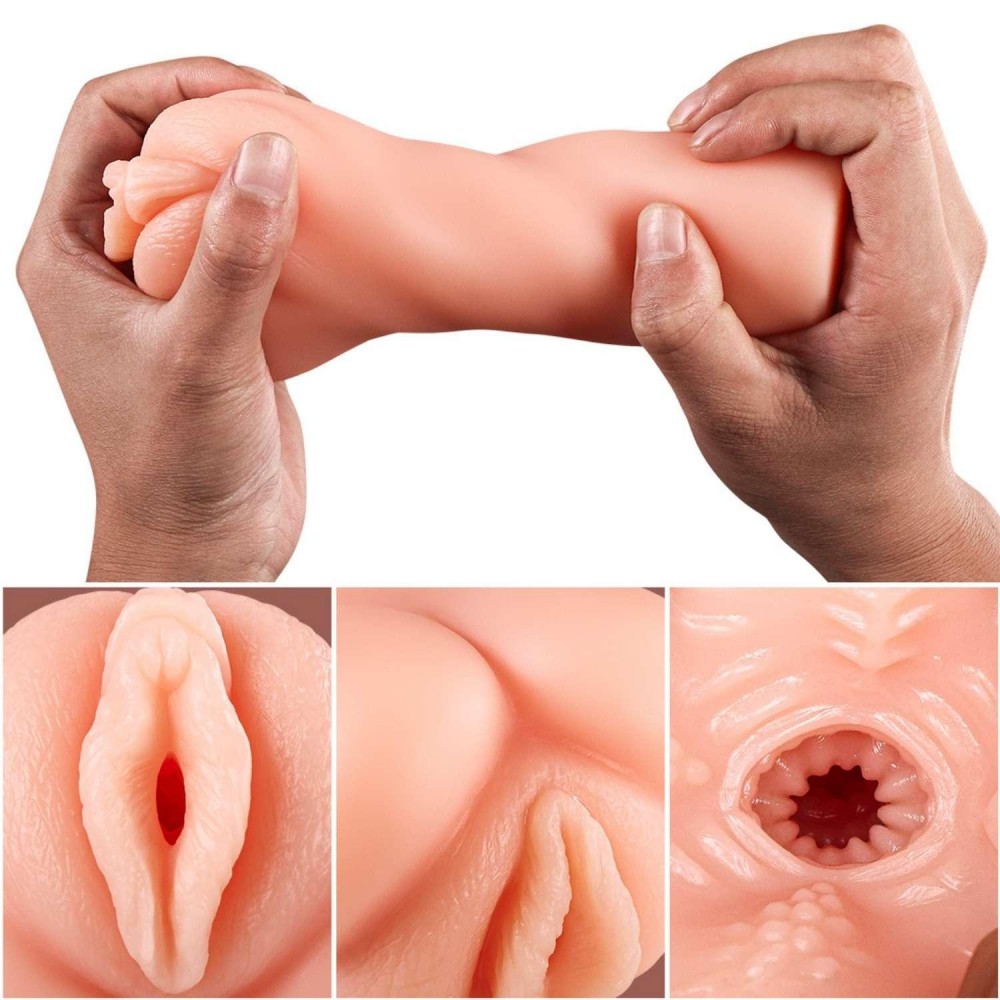 Patricia - Kolay Saklanabilir Cep Boy Titreşimli Isıtmalı Suni Vajina Realistik Mastürbatör 15 CM