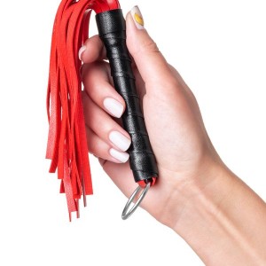 Anonymo BDSM Kırbaç #0003, PU deri, kırmızı, 28 cm
