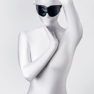 Anonymo BDSM Maske , PU deri, siyah, 26,5 cm