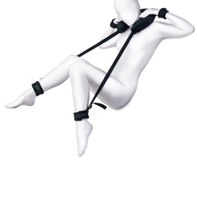 Anonymo BDSM sabitleme kemeri #0701 yastıklı, kadife, siyah, 127 cm