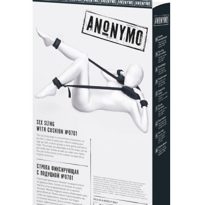 Anonymo BDSM sabitleme kemeri #0701 yastıklı, kadife, siyah, 127 cm