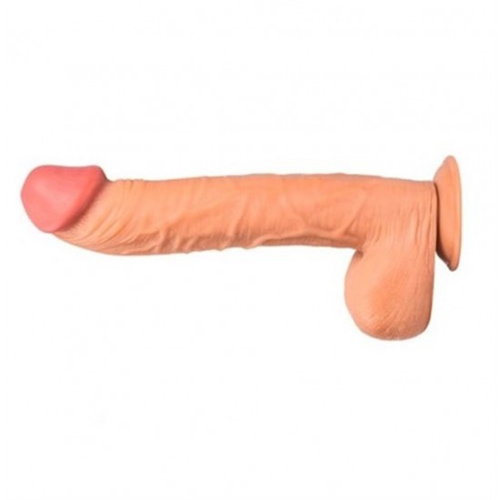 Belden Bağlamalı 31,5 cm Dev Boy Realistik Vantuzlu Dildo Penis