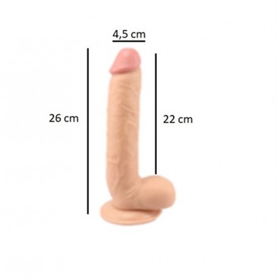 26 cm Belden Bağlamalı Vantuzlu Realistik Penis Anal Vajinal Dildo