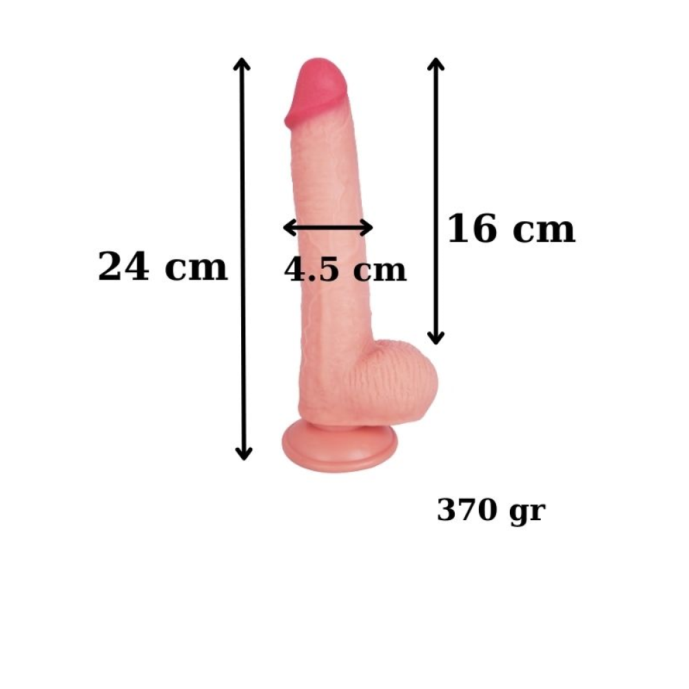 Ultra Gerçekçi 24 Cm Kıkırdaklı Dildo
